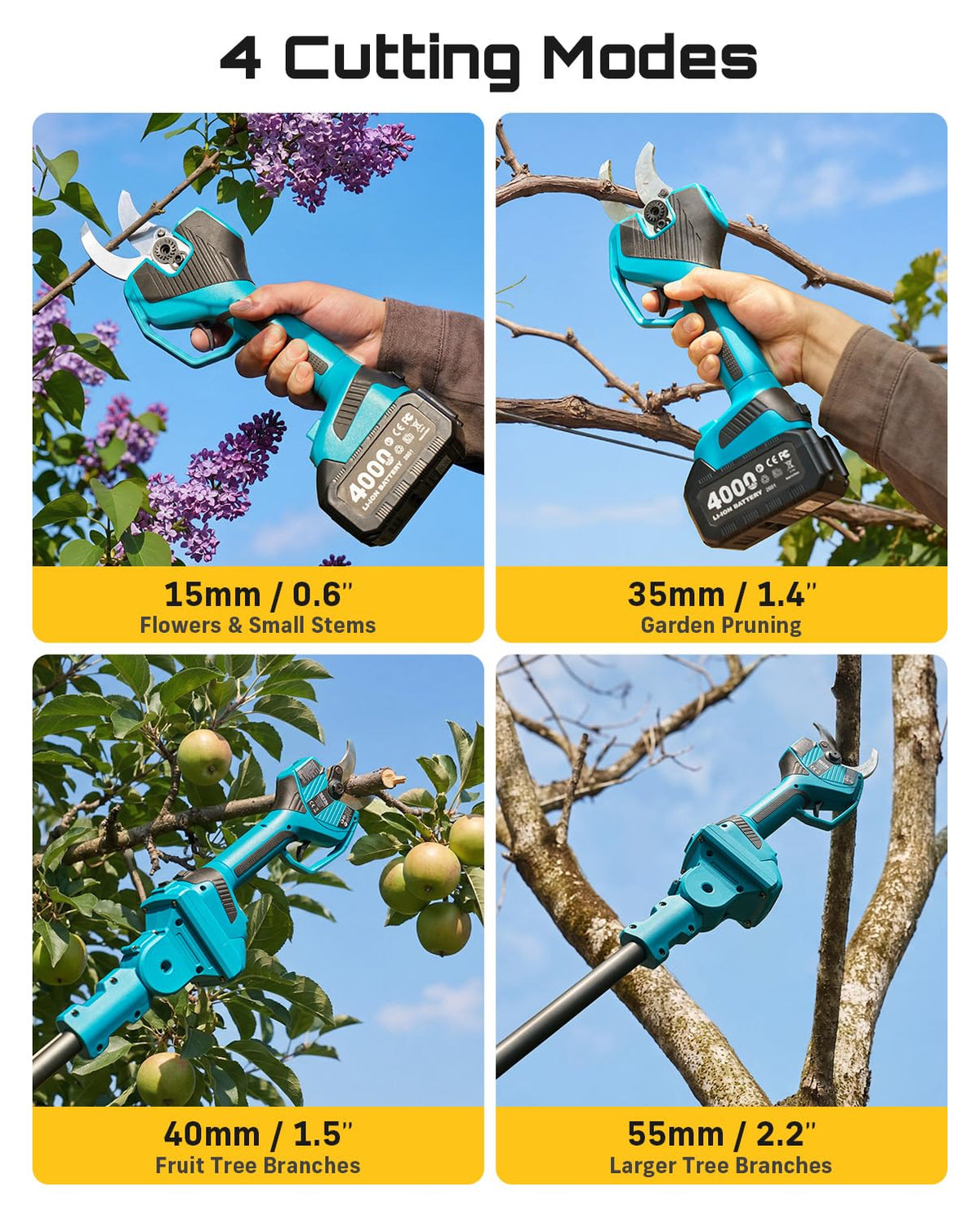 SEESII SK5 blade delivers clean cuts on thick branches.