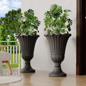 Seethmi planter base can be weighed with sand or water for stability.