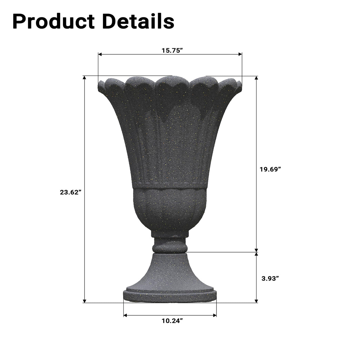 Seethmi planter with drainage holes helps prevent overwatering for healthy roots.