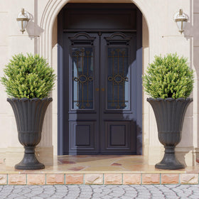 Seethmi tall planter features easy twist assembly for quick setup.