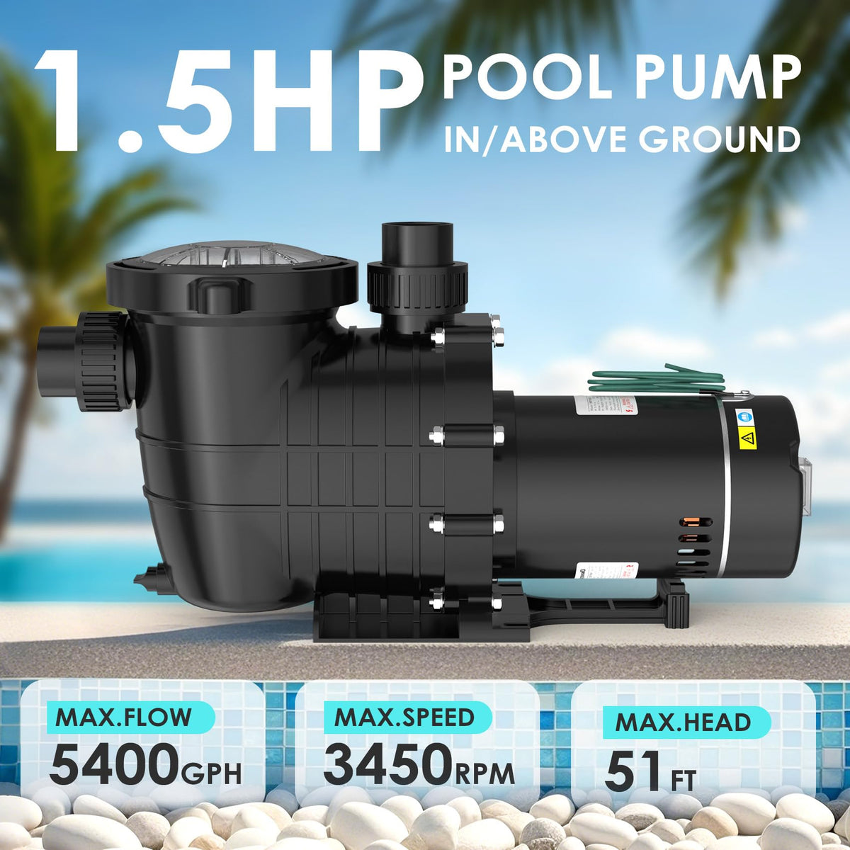 Seeutek 6600 GPH self-priming pump interior view showing efficient flow.