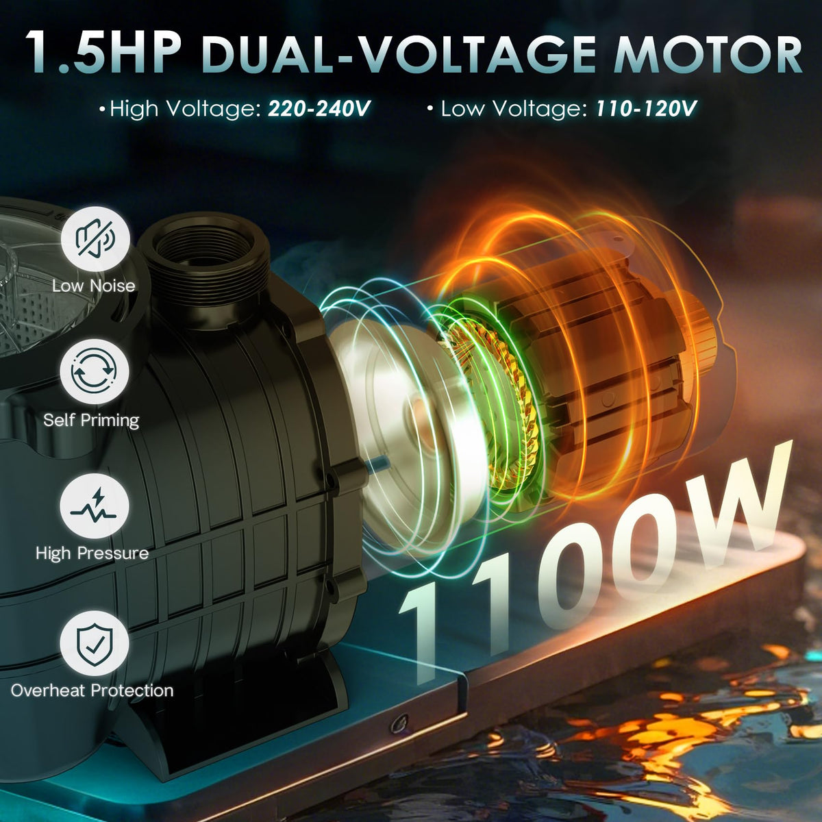Seeutek copper wire motor for energy-efficient, stable operation.