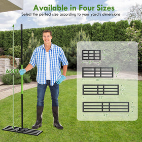 Seeutek lawn leveling rake with 6.5 ft handle for extended reach and comfort