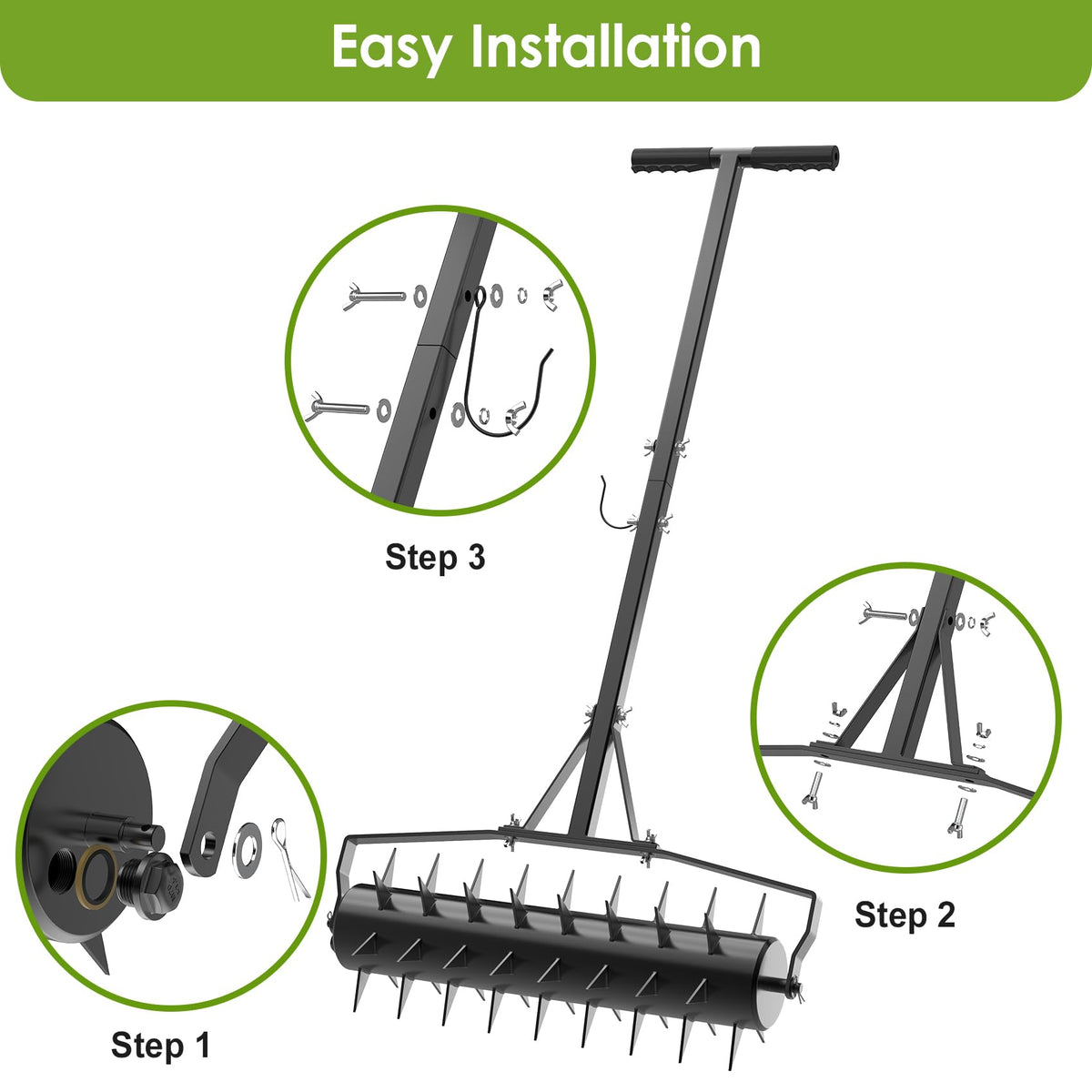 Seeutek aerator side-hole weight feature for deeper spike penetration.