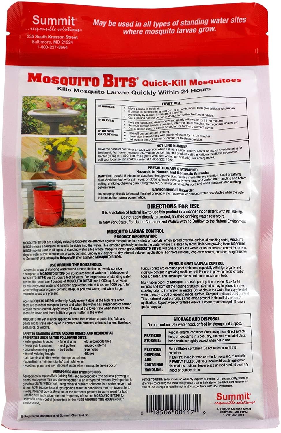 SEGMINISMART Summit Mosquito Bits dry granules ready to pour for larval control.