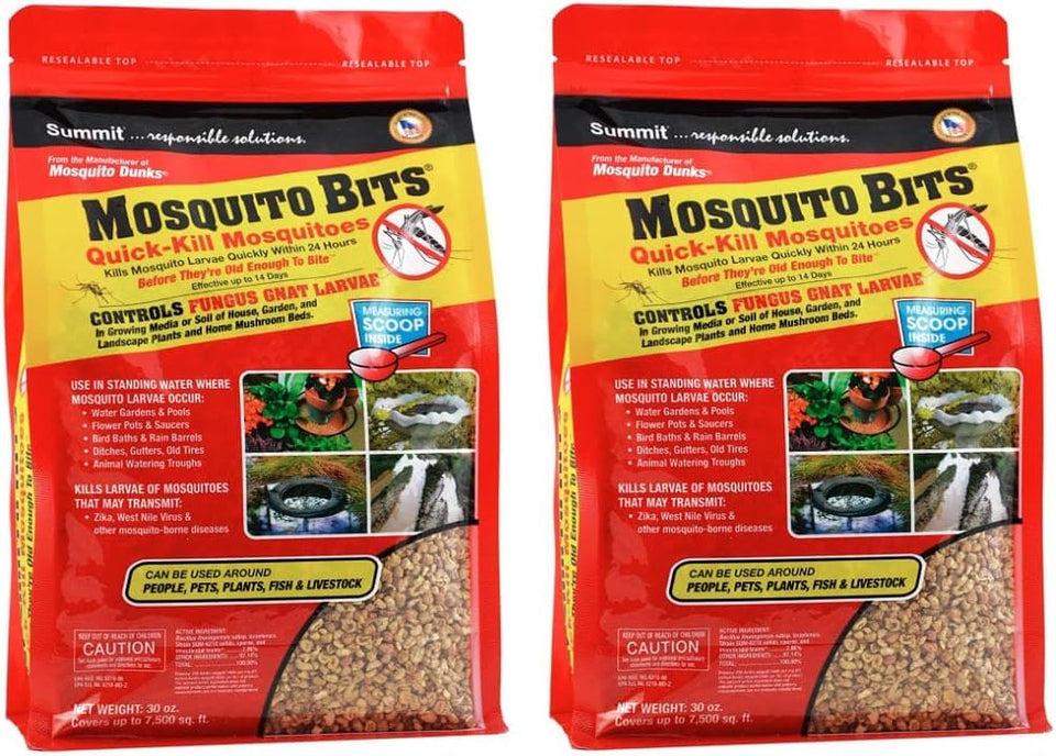 SEGMINISMART Summit Mosquito Bits Quick Kill 60-Ounce 2-Pack packaging for convenient outdoor use.