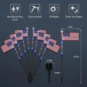 Seilvda easy setup flag lights with auto on/off for hassle-free decorating