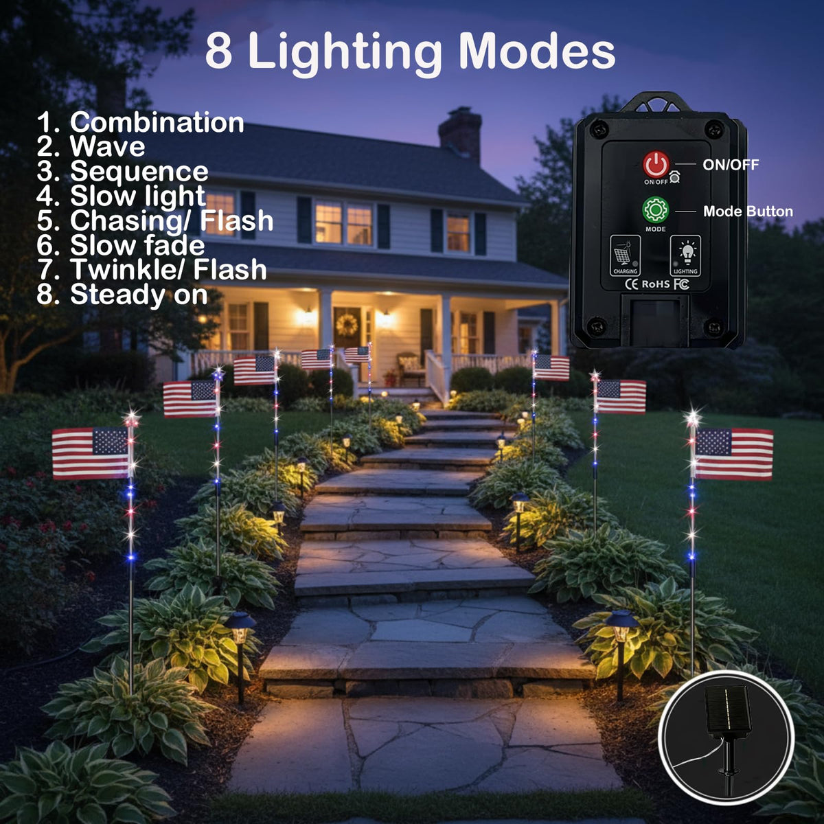 Seilvda patriotic yard decor adds festive lighting to lawn and driveway