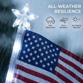 Seilvda weather resistant flag lights protect against sun and rain