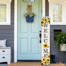 Seimip Sunflower Porch Sign indoors offers cozy seasonal charm