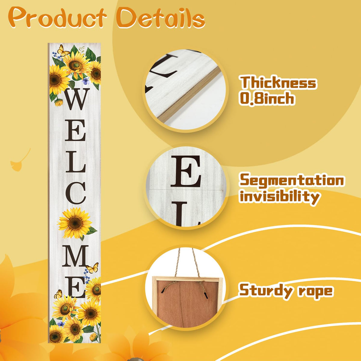 Seimip Sunflower Porch Sign package includes all assembly hardware