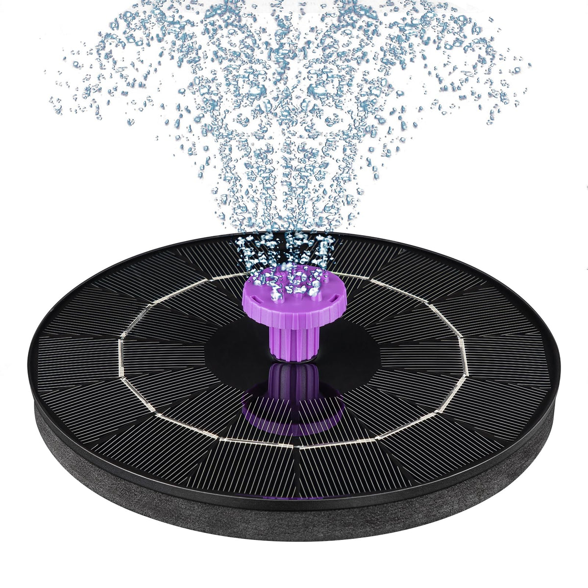 SEIRMEP 3.5W solar panel powering outdoor bird bath fountain with high efficiency.