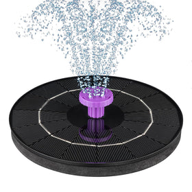 SEIRMEP 3.5W solar panel powering outdoor bird bath fountain with high efficiency.