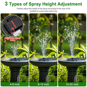 SEIRMEP adjustable spray height 4 to 23 inches for birdbath setups
