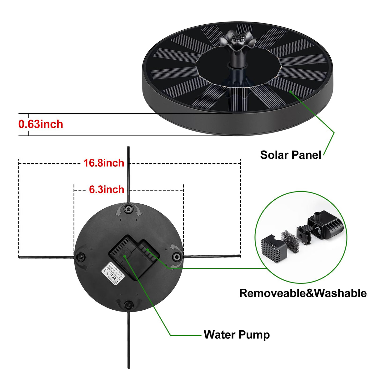 SEIRMEP works in direct sunlight to run the fountain effectively