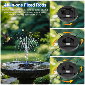 SEIRMEP glass solar bird bath fountain with LED lights brightens nights.