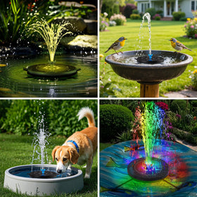 SEIRMEP outdoor fountain ideal for bird ponds, small ponds, and pools.
