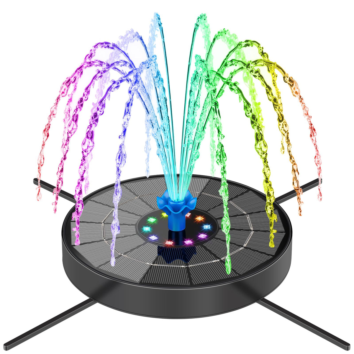 SEIRMEP solar fountain pump with 3 spray heights for a bird bath.