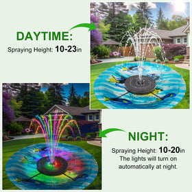 SEIRMEP fountain in a bird bath creating a lively water feature.