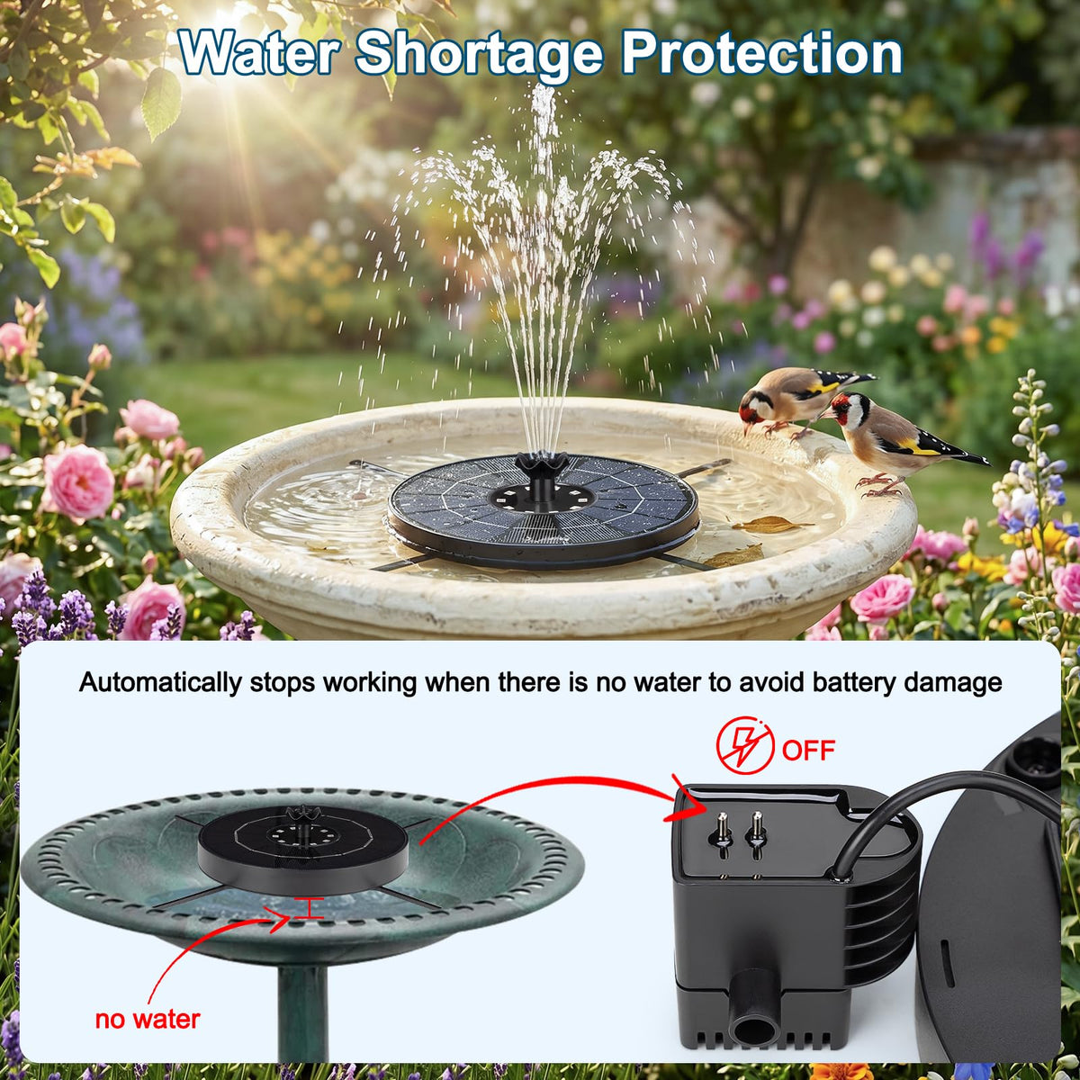 SEIRMEP LED-lit fountain at dusk enhancing night garden ambiance.