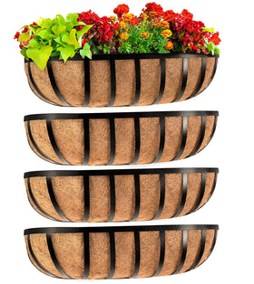 Sekcen railing planter 24-inch window box on rail boosts curb appeal