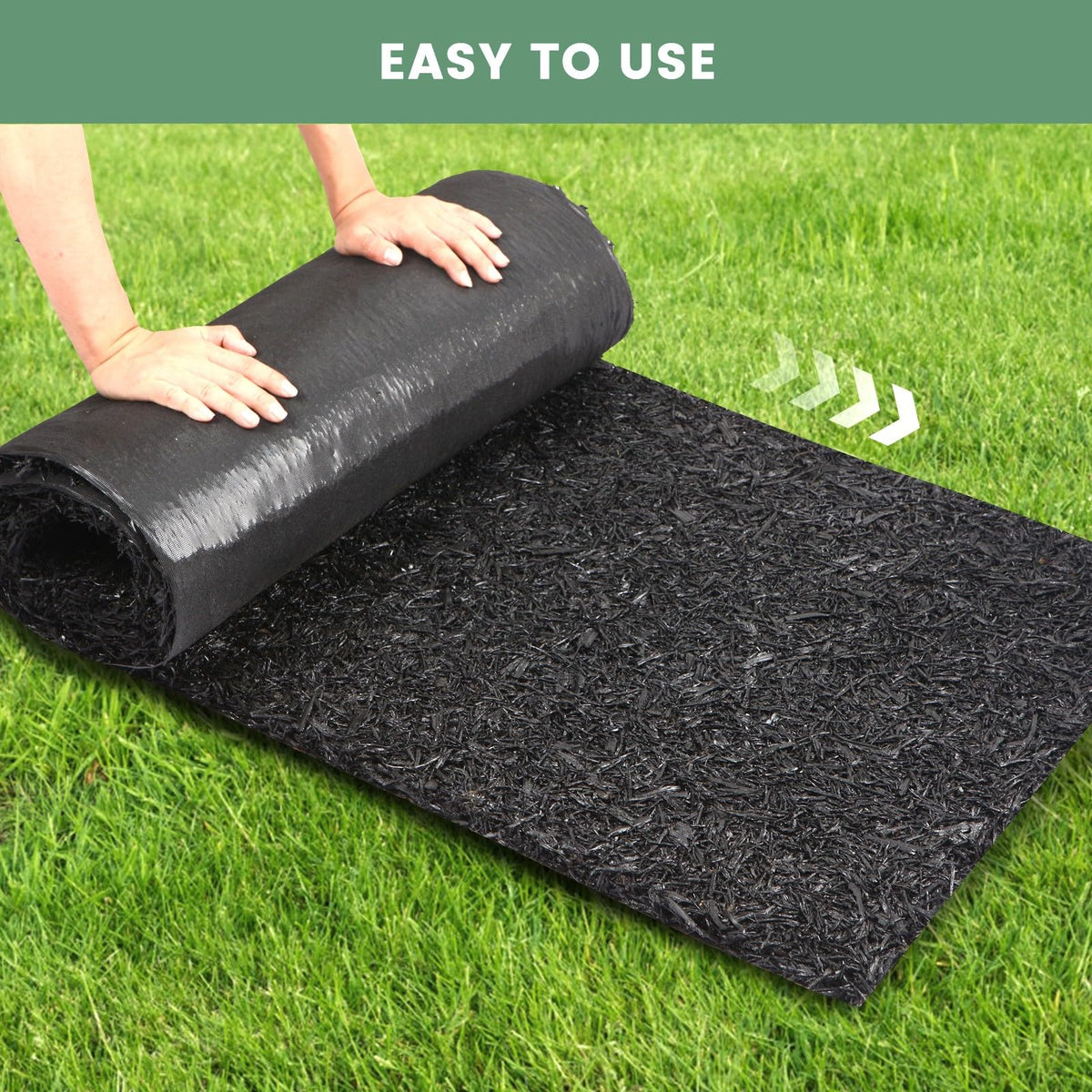 Sekcen recycled rubber mulch roll boosts eco-friendly backyard landscaping.