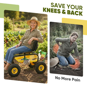 Sekey garden cart adjustable height fits any gardener.