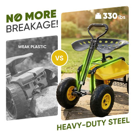Sekey Garden Cart adjustable-seat height for personalized gardening comfort