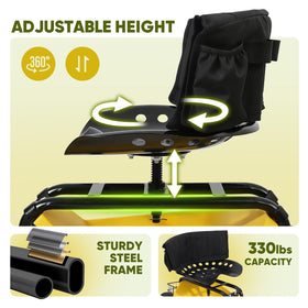 Sekey garden cart all-terrain wheels roll on lawns.
