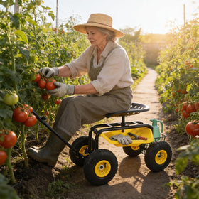 Sekey Garden Cart all-terrain wheels glide smoothly on lawn and gravel