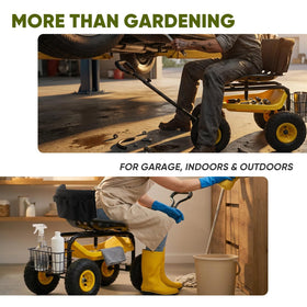 Sekey garden cart storage basket helps organize gear.
