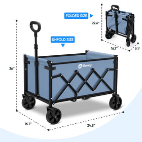 Sekey wagon cart auto-rebound ergonomic handle reduces strain during use.