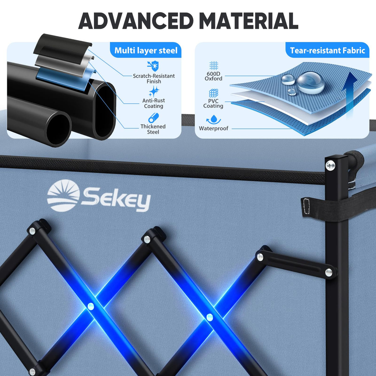 Sekey wagon cart detachable wheels simplify cleaning and maintenance.