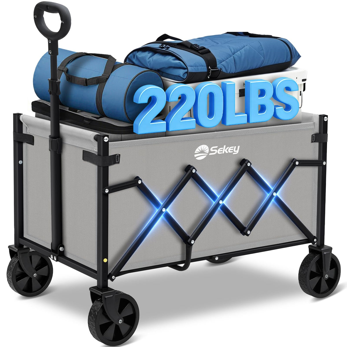 Sekey wagon durable carbon steel frame provides long-lasting support for heavy loads.