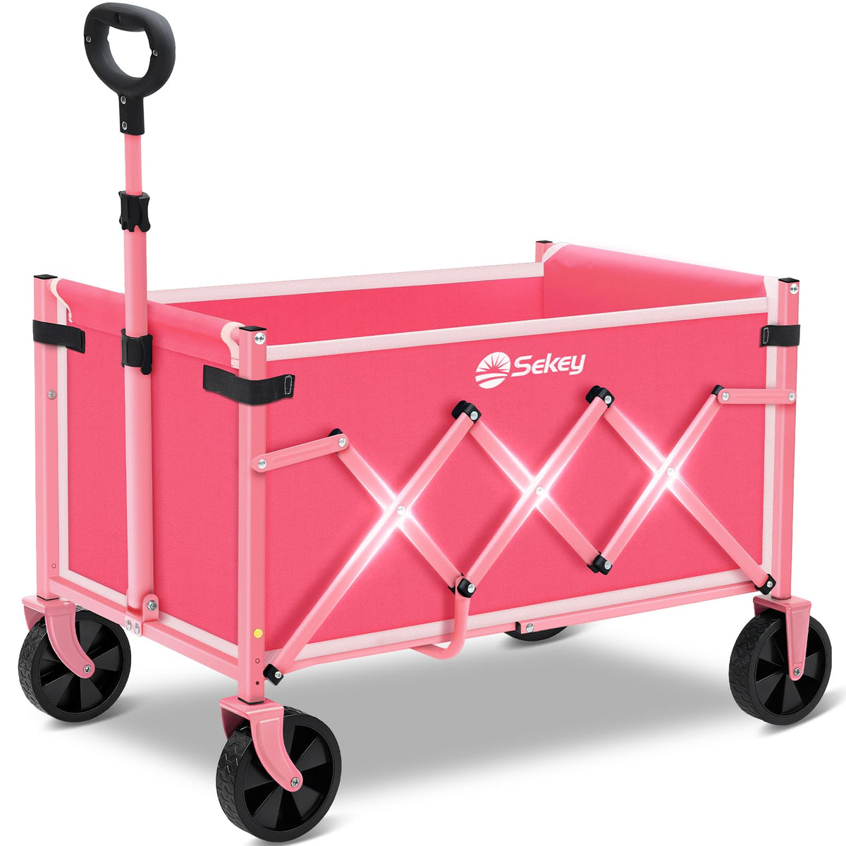 Sekey wagon cart folded for compact storage and easy transport.