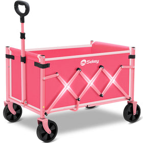 Sekey wagon cart folded for compact storage and easy transport.