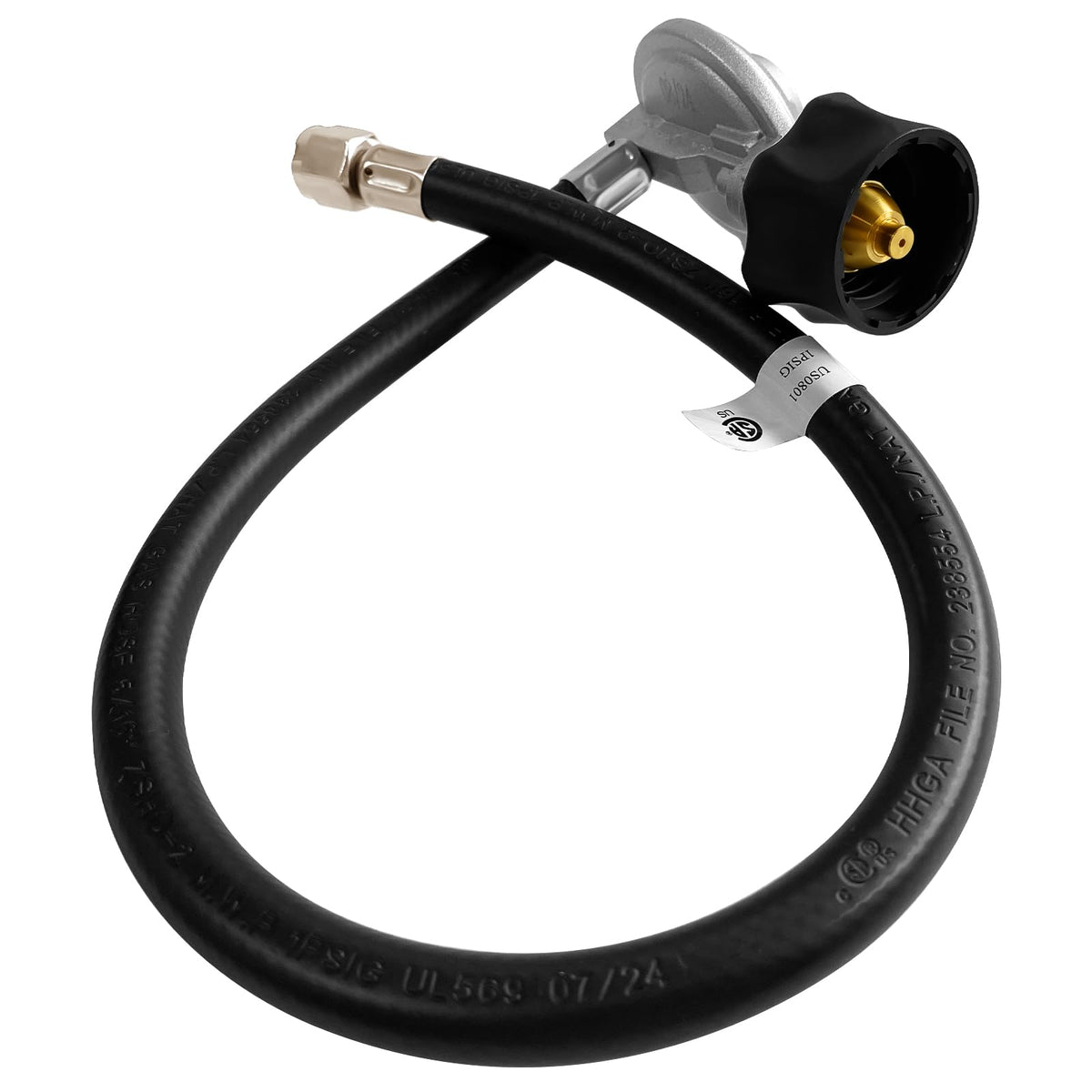 Sekvira Weber hose and regulator kit assembly ensures a secure grill connection for safer cooking.