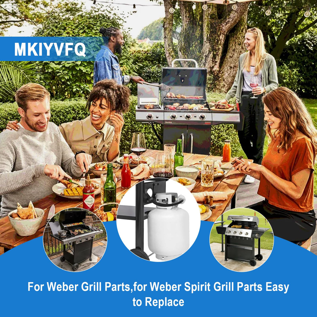 Sekvira Weber hose close-up highlights weather-resistant hose for outdoor grilling.