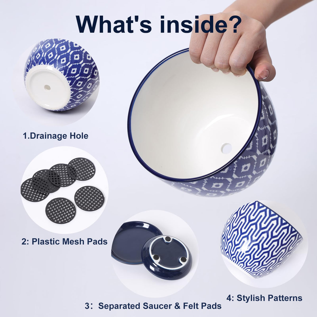 Close-up of Selamica blue glaze showing durable, fade-resistant finish.