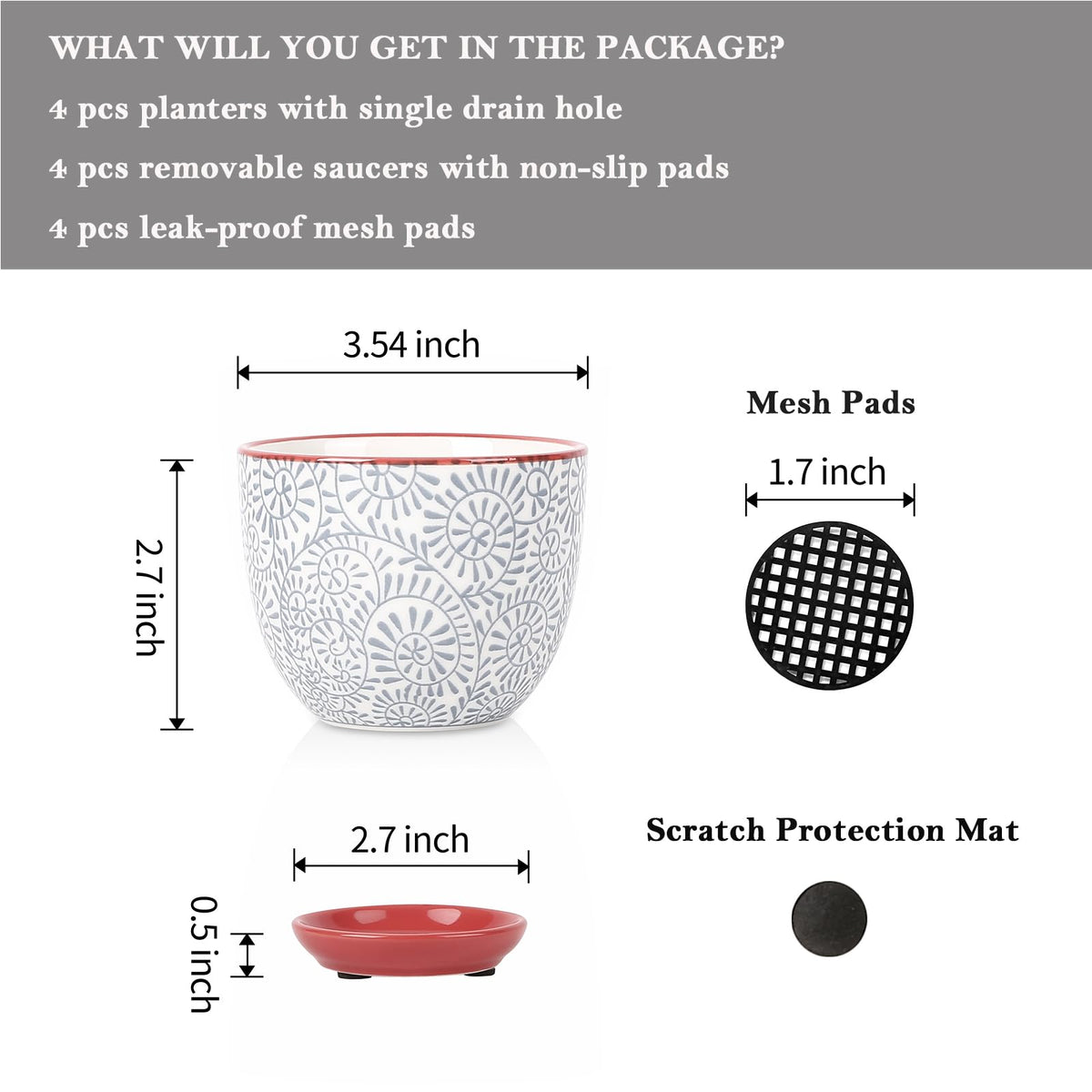 Selamica pot with drainage hole promotes air and drainage for healthier roots.