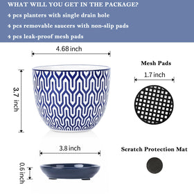 Close-up of drainage hole and mesh pad in Selamica pot.