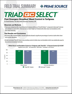 Select Source Triad QC Select spray application targets turf weeds efficiently