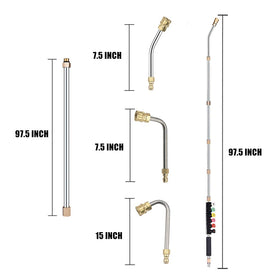 Selkie 120-degree curved rod extension wand for high-angle washing.