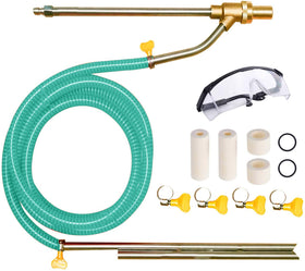 Selkie sandblasting gun assembly shown with durable chrome finish for rust and paint removal.