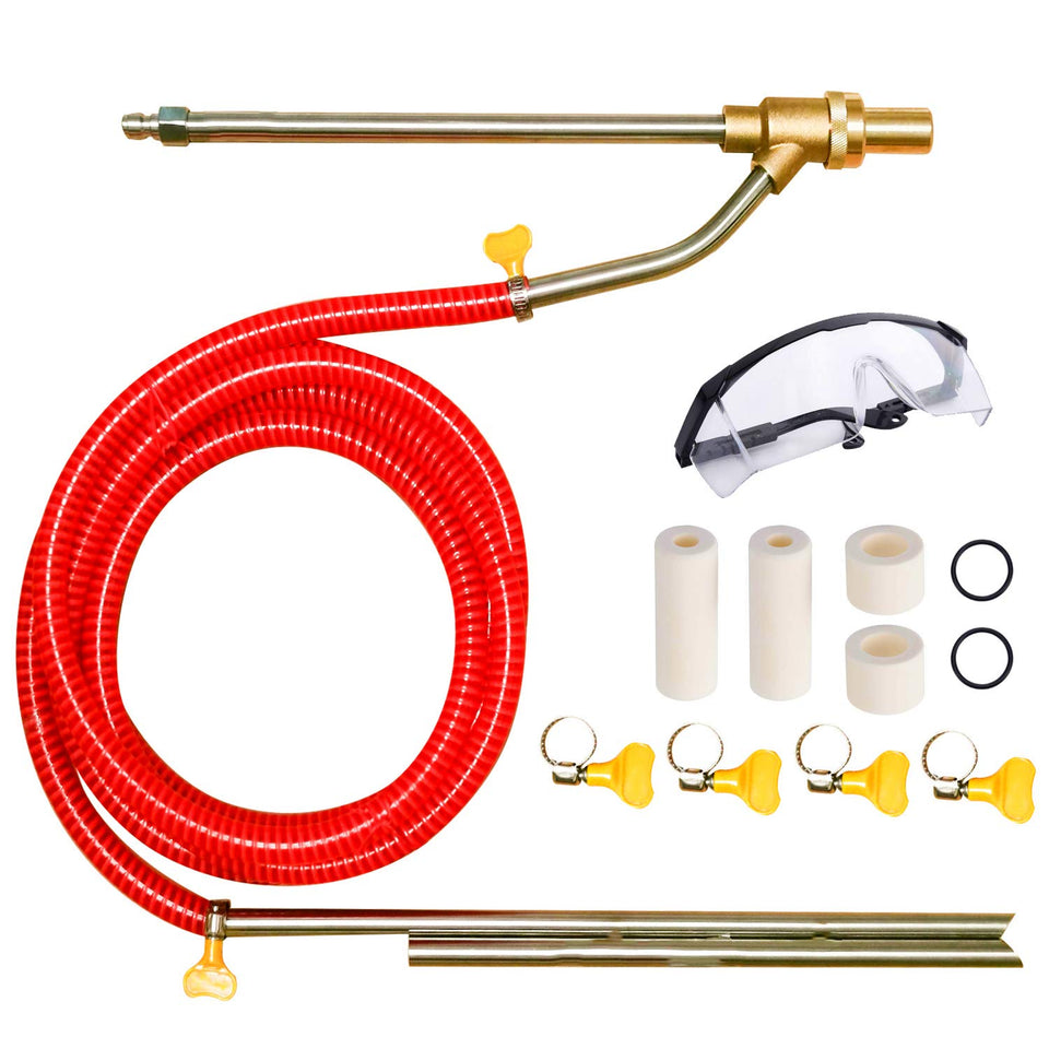 Selkie sandblasting gun with quick-connect for easy setup and rust removal