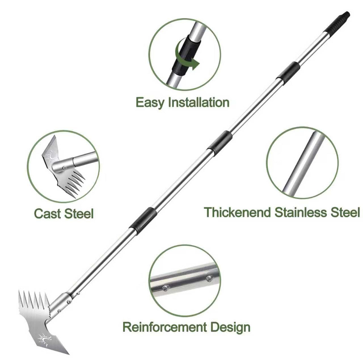 Semifrut cast steel head highlights strength and durability for daily tasks.