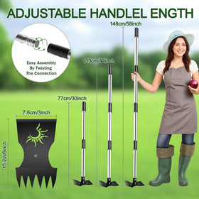Semifrut weed puller 2-in-1 design used as rake and hoe.