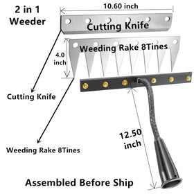 Semifrut 60-inch handle supports standing gardening tasks.