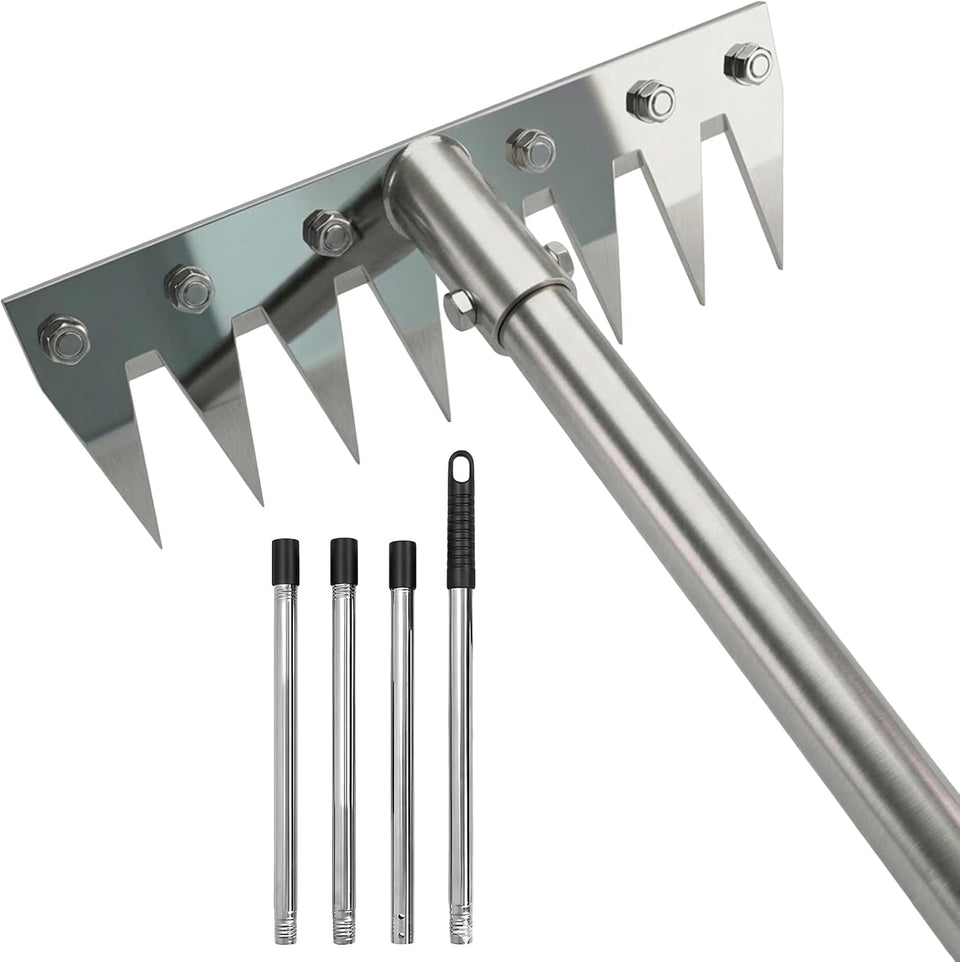 Semifrut 8-tooth head removes deep-root weeds in lawns.