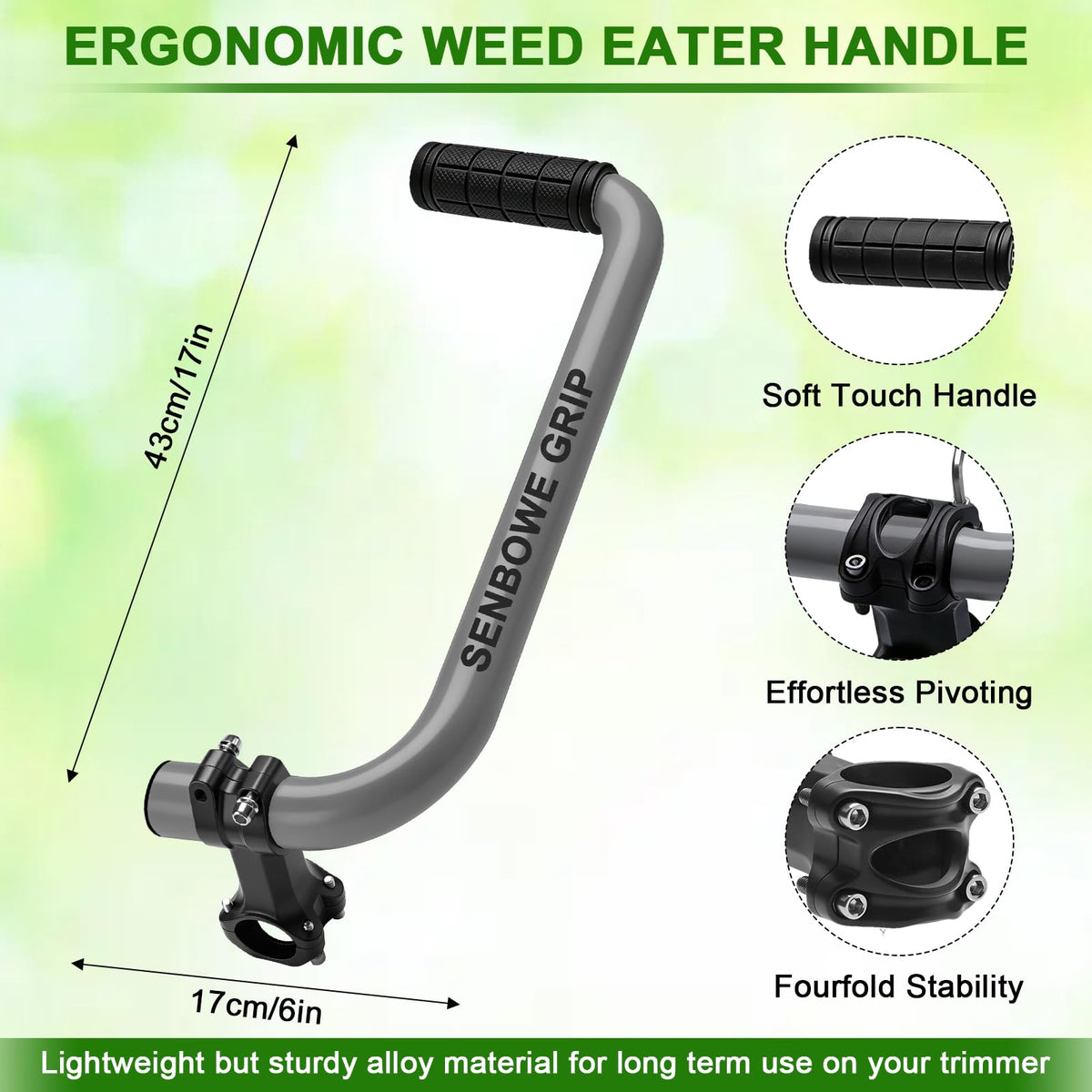 SENBOWE ergonomic design supports longer lawn care sessions